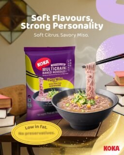 Where vibrant citrus meets deep umami. 🍋✨Some flavours stand out, while others bring the depth. Our Purple Corn Noodles in Yuzu Miso bring them both together in perfect harmony. Experience the bright, citrusy lift of Yuzu layered over the rich, savoury comfort of Miso.It’s a balanced bowl that feels as vibrant as it looks.#KOKANoodles #PurpleCornNoodles #YuzuMiso #MultigrainBakedNoodles #SGFoodies #BetterForYou