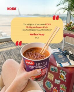From Singapore to a departure gate halfway across the world — KOKA travels well. ✈️ "I'm a big fan of your new KOKA Multigrain Pepper Crab. Tried in Singapore and fell in love." — Melisa Yeap, USA. Antioxidant-rich Purple Corn, steam-baked not fried, and apparently worth chasing across timezones.#KOKANoodles #MultigrainPurpleCorn #SteamBakedNotFried #GlobalKOKA #TravelEats #FanLove #SGFoodBrand #TasteOfSingapore #PepperCrab #MadeInSingapore