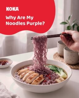 Why are our noodles purple? 💜It's the purple corn, blended with whole oats and whole wheat, then steam-baked, not fried.Sashimi and lime, or tofu and greens: how would you eat yours? 👇#KOKANoodles #PurpleCornNoodles #KOKAPurpleCorn #BakedNotFried