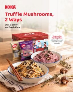 One flavour, two options. Which team are you? 🍄🤎 Team Oats & Barley
💜 Team Purple CornTruffle Mushroom comes in both, and the Allium-free Vegetarian Selection Gift Box means that you don't have to choose. Try both, then drop your pick in the comments.Baked, not fried. No preservatives. No artificial colouring.Grab the box now!#KOKANoodles #KOKAMultigrain #TruffleMushroom #VegetarianNoodles #SGFoodies