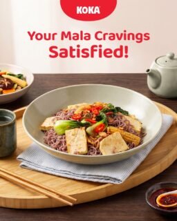 Your mala bowl, your toppings 🌶️🍜Customise your own with KOKA Purple Corn Multigrain Baked Noodles Mala Stirfry today.#KOKANoodles #KOKAMalaStirfry #MalaCravings #MalaBowl #NoodleLovers
